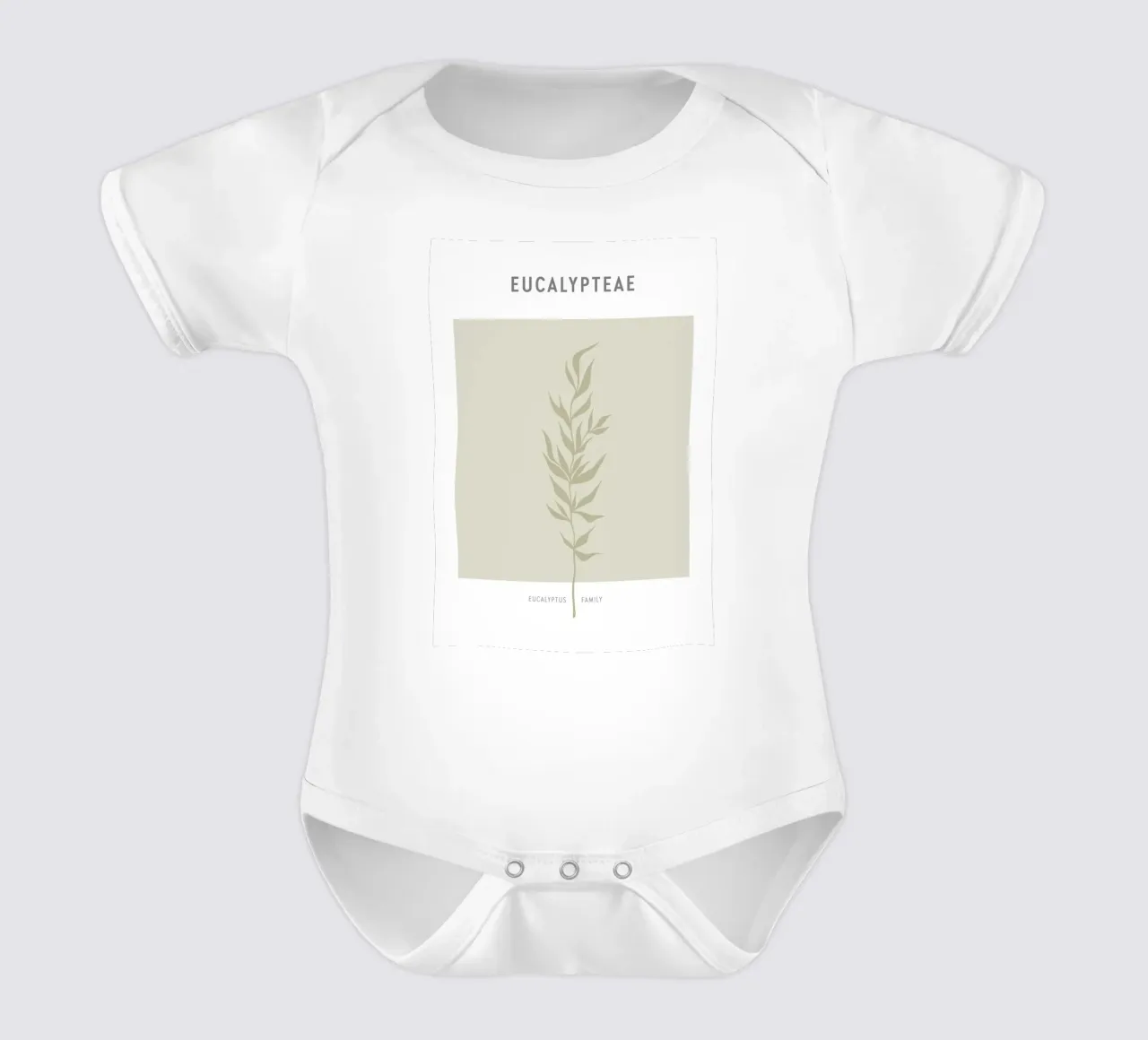 Boho Leaves 2 Eucalypteae body neonato maniche corte da Boho Print Collection