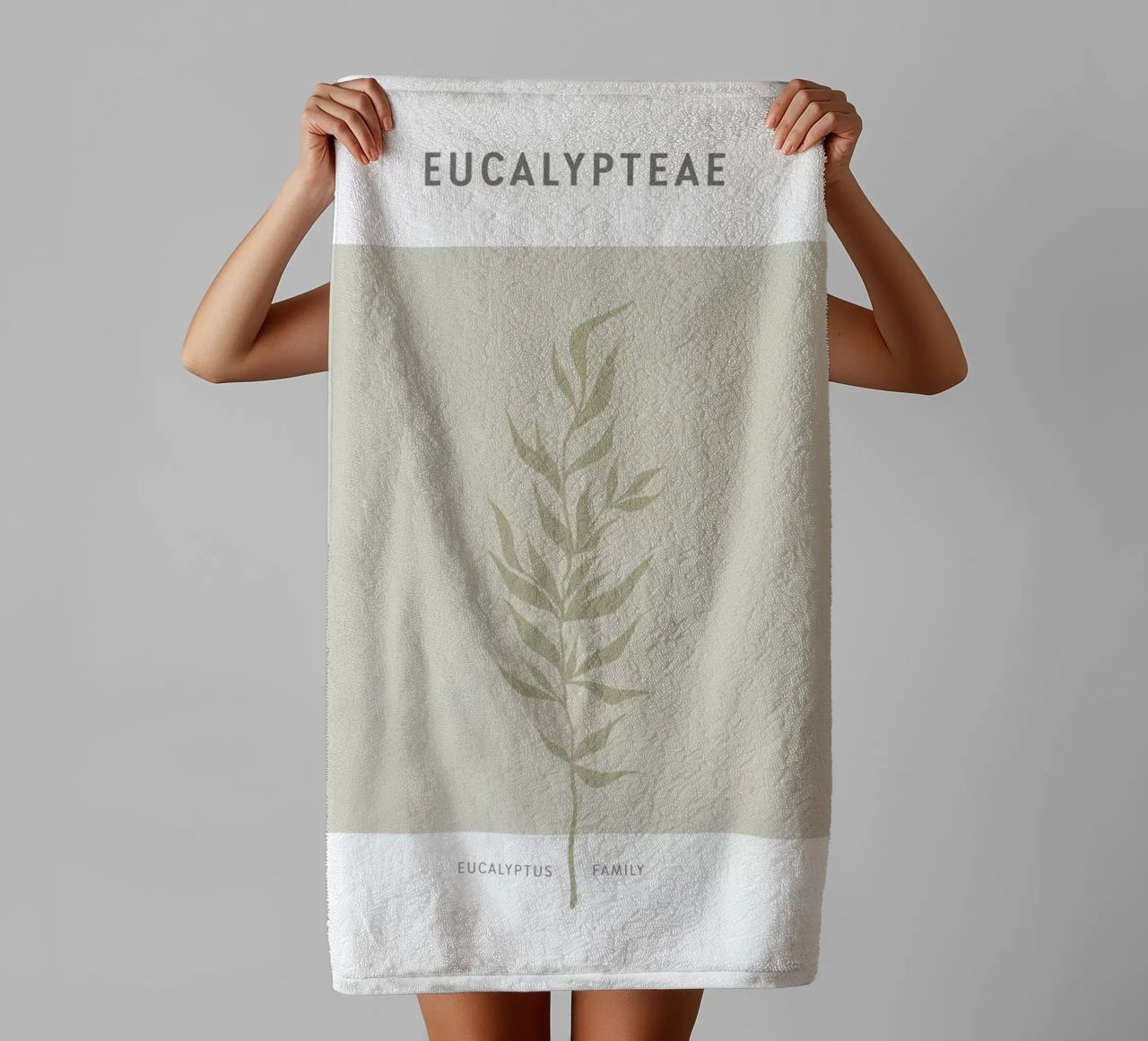 Boho Leaves 2 Eucalypteae towel by Boho Print Collection