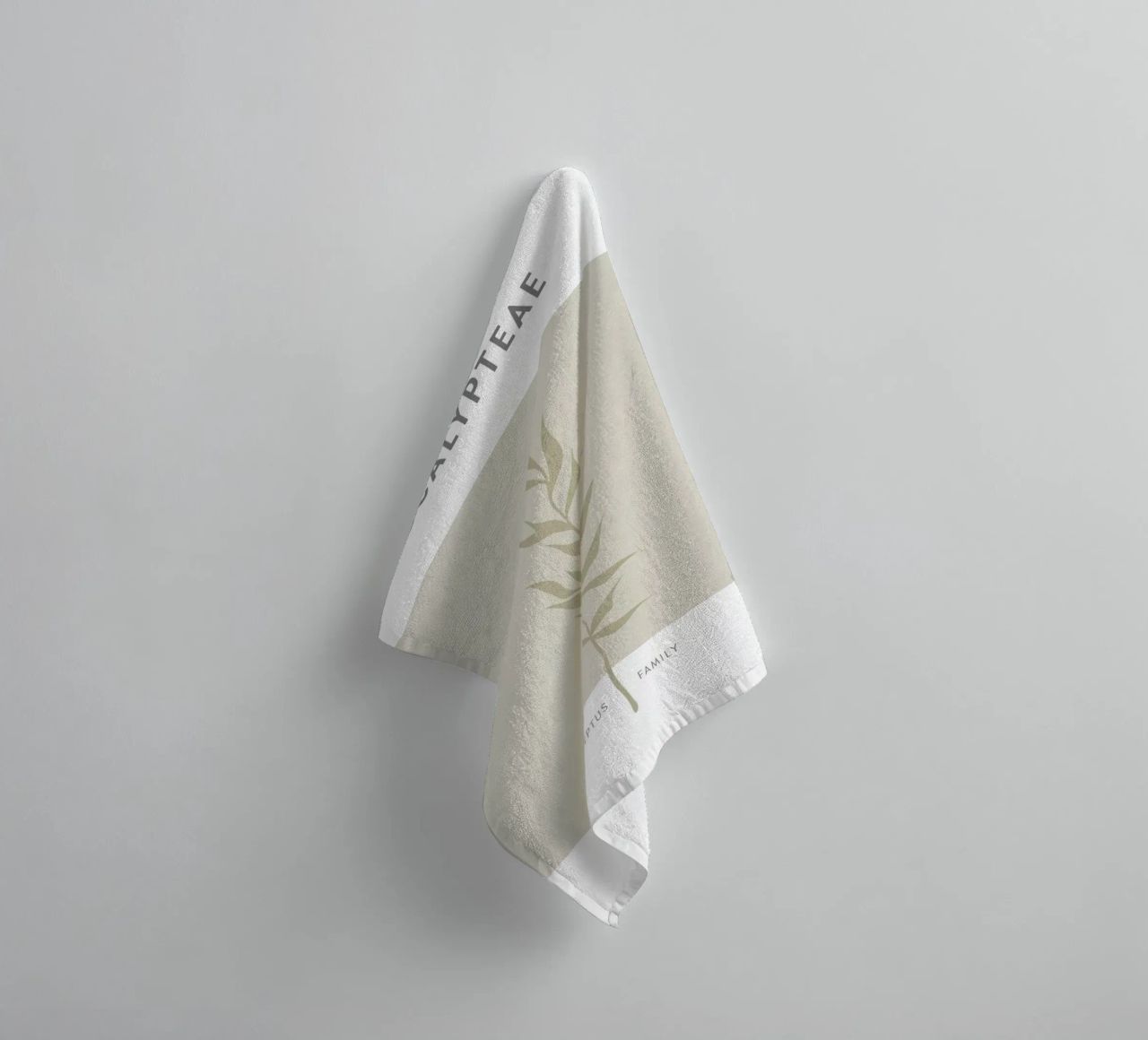Boho Leaves 2 Eucalypteae towel by Boho Print Collection