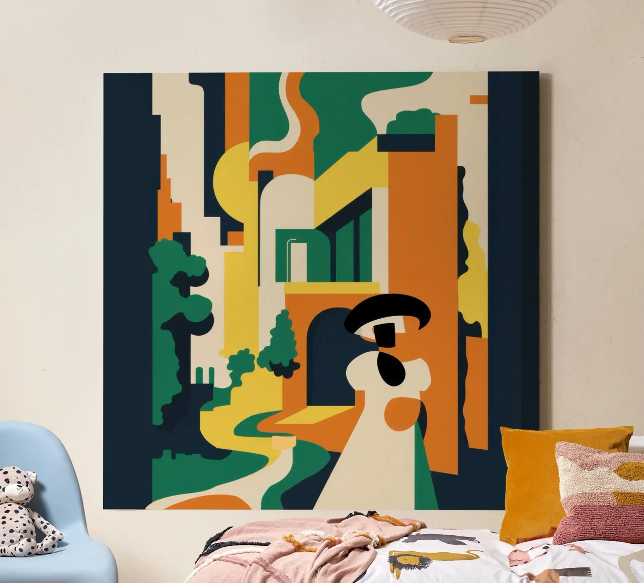 Deconstructed kunstenaarshoek canvas met Baklijst van Echo Saber