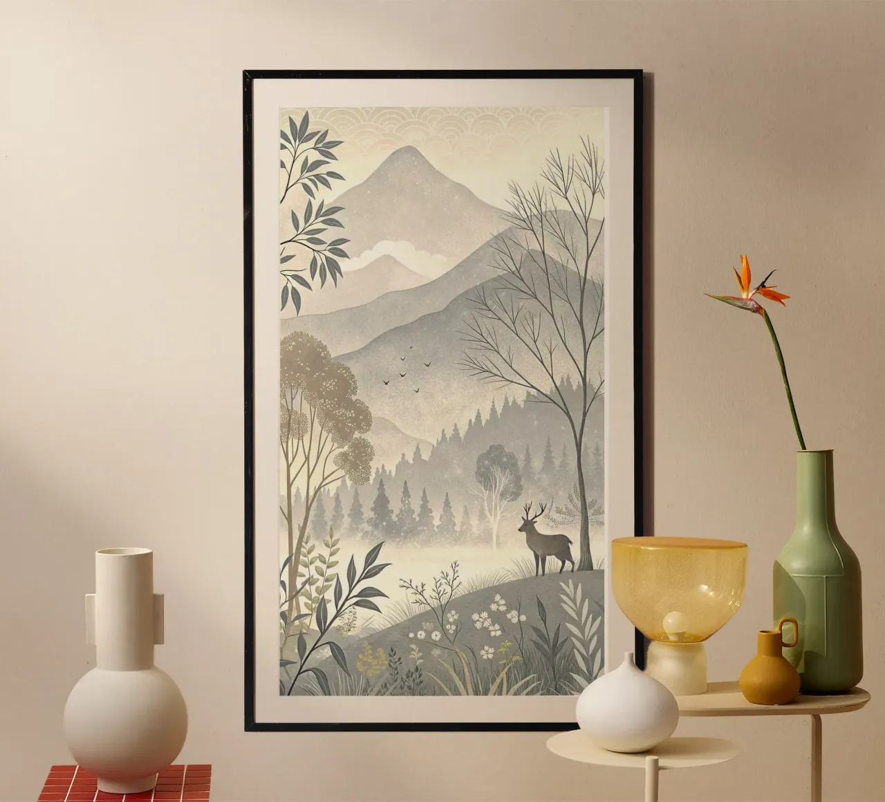 in forest animal and tree poster da huminity