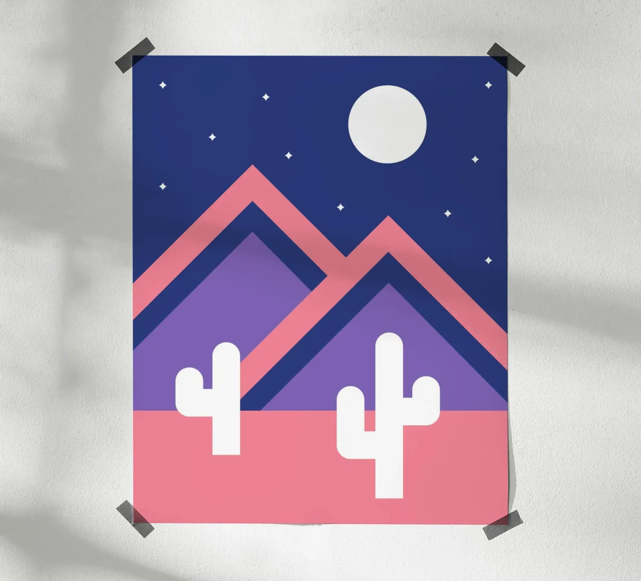 Notte nel deserto poster con telaio in alluminio da Schuhmann Design