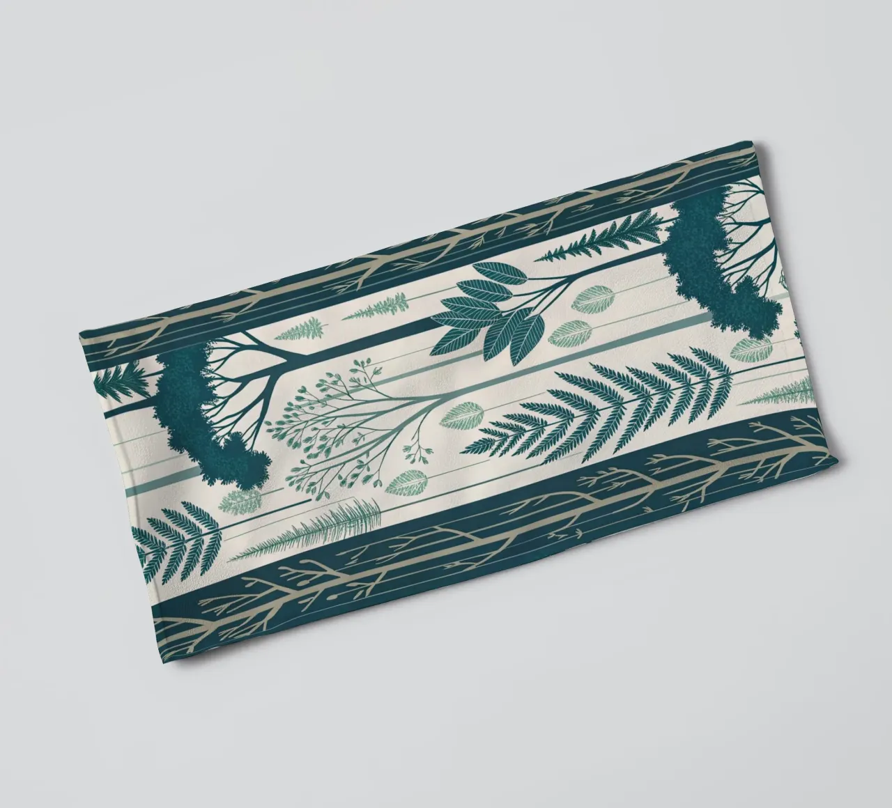Scandinavian-Inspired Nature Art Print with Ferns towel by Artistic-shop