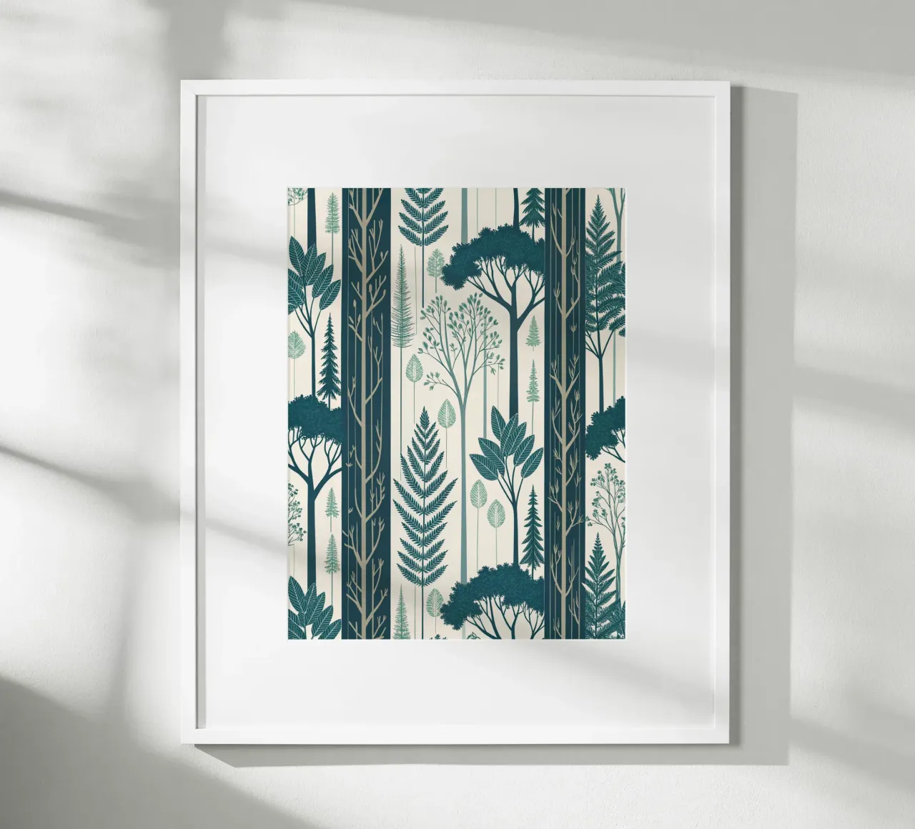 Scandinavian-Inspired Nature Art Print with Ferns poster by Artistic-shop