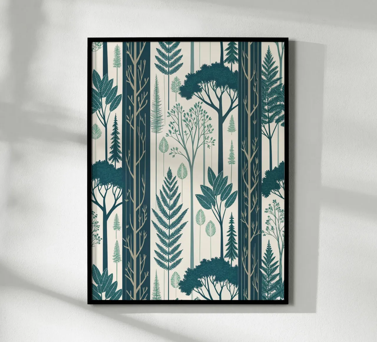 Scandinavian-Inspired Nature Art Print with Ferns poster by Artistic-shop