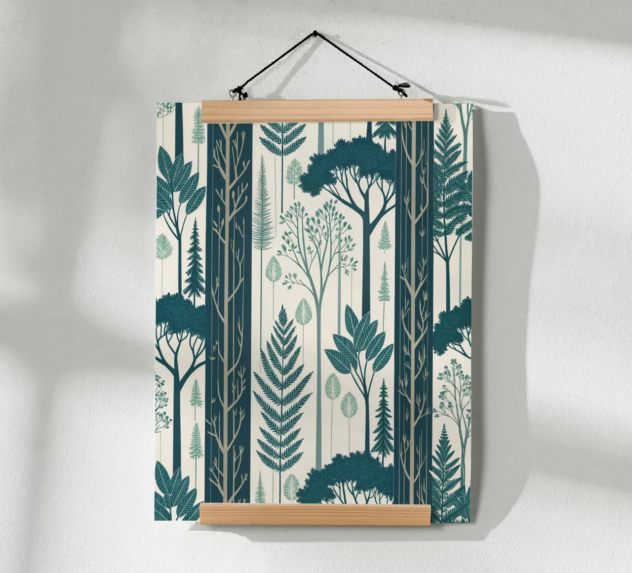 Scandinavian-Inspired Nature Art Print with Ferns poster by Artistic-shop