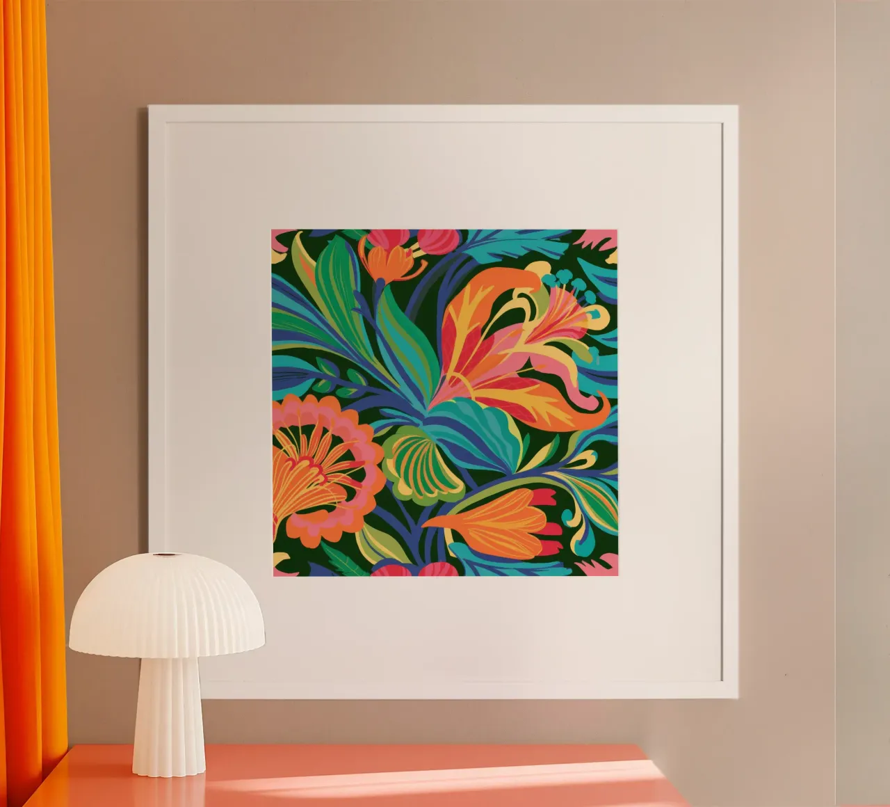 Danza floreale crepuscolare poster con telaio in alluminio da Echo Saber