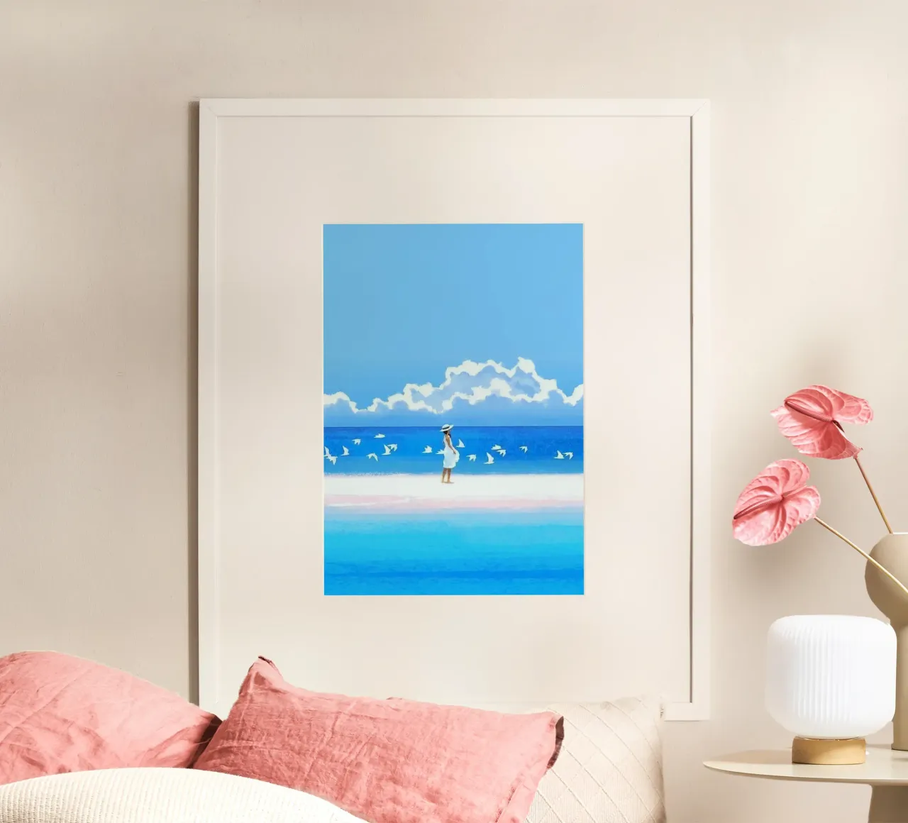 chill in sun with bird poster da sunity