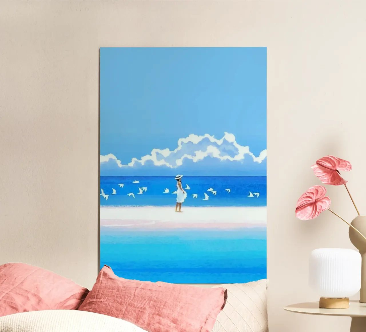chill in sun with bird poster da sunity