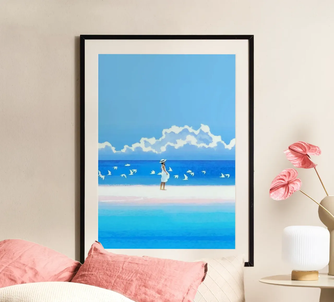 chill in sun with bird poster da sunity