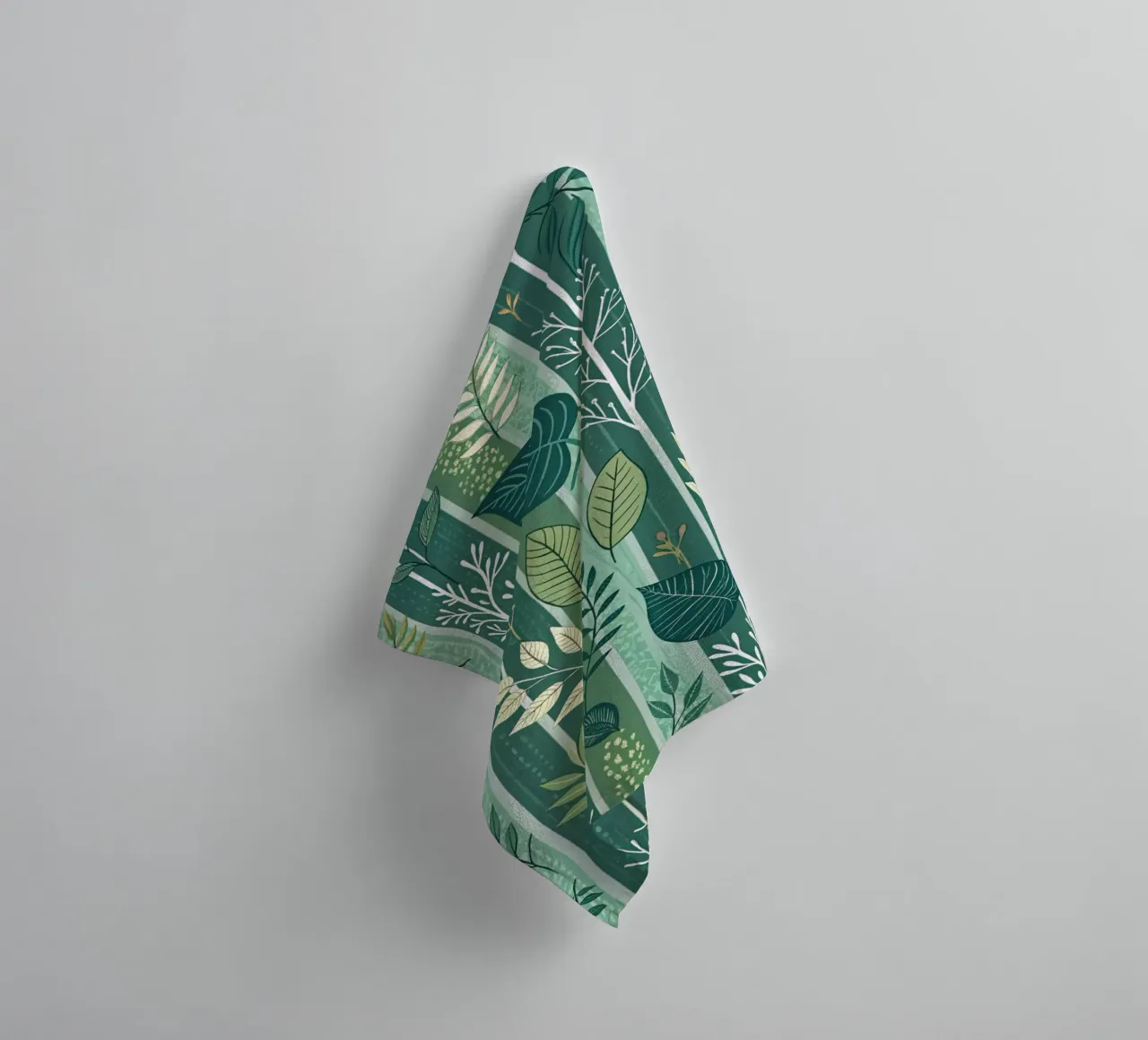 Elegance in Emerald: A Verdant Garden of Leafy Patterns towel by Artistic-shop