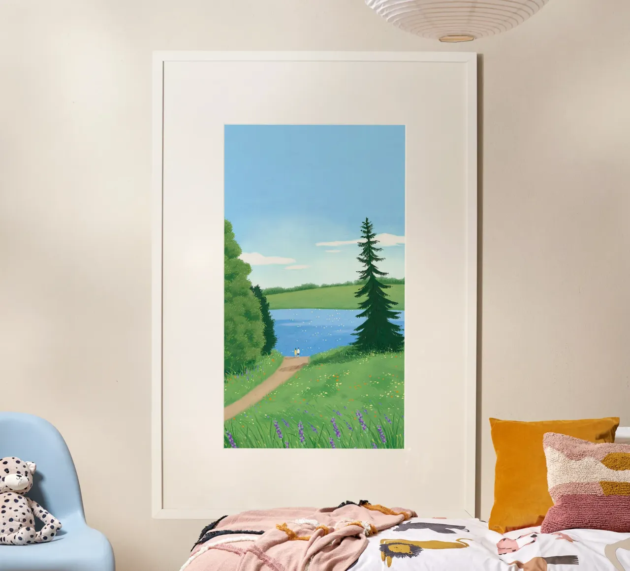 viewing the lake with sun poster da firmana