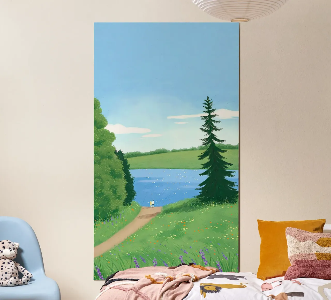 viewing the lake with sun poster da firmana