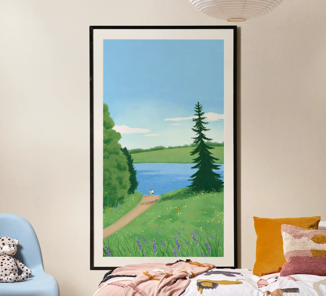 viewing the lake with sun poster da firmana