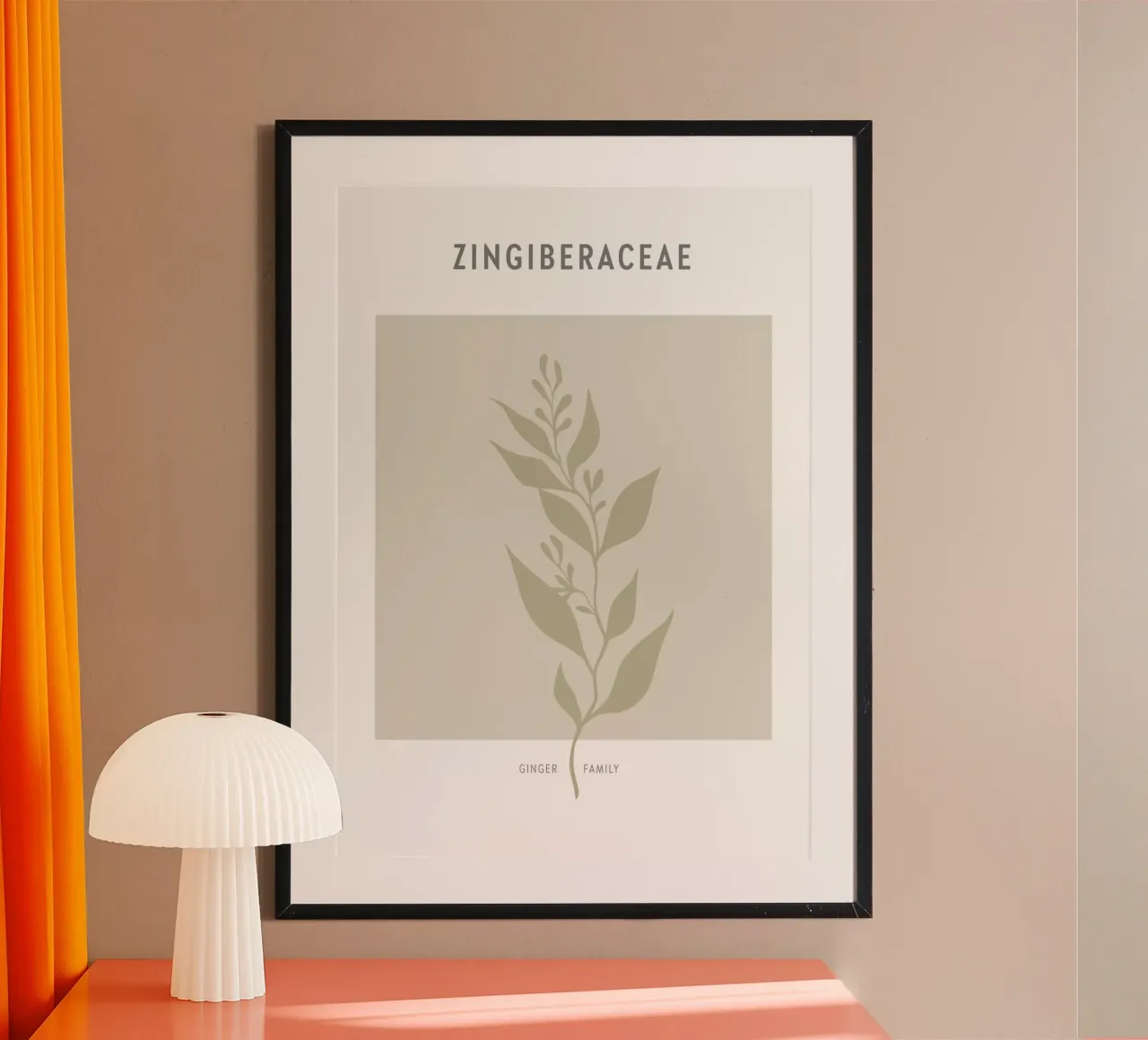 Boho Leaves 2 Zingiberaceae poster con telaio in legno da Boho Print Collection