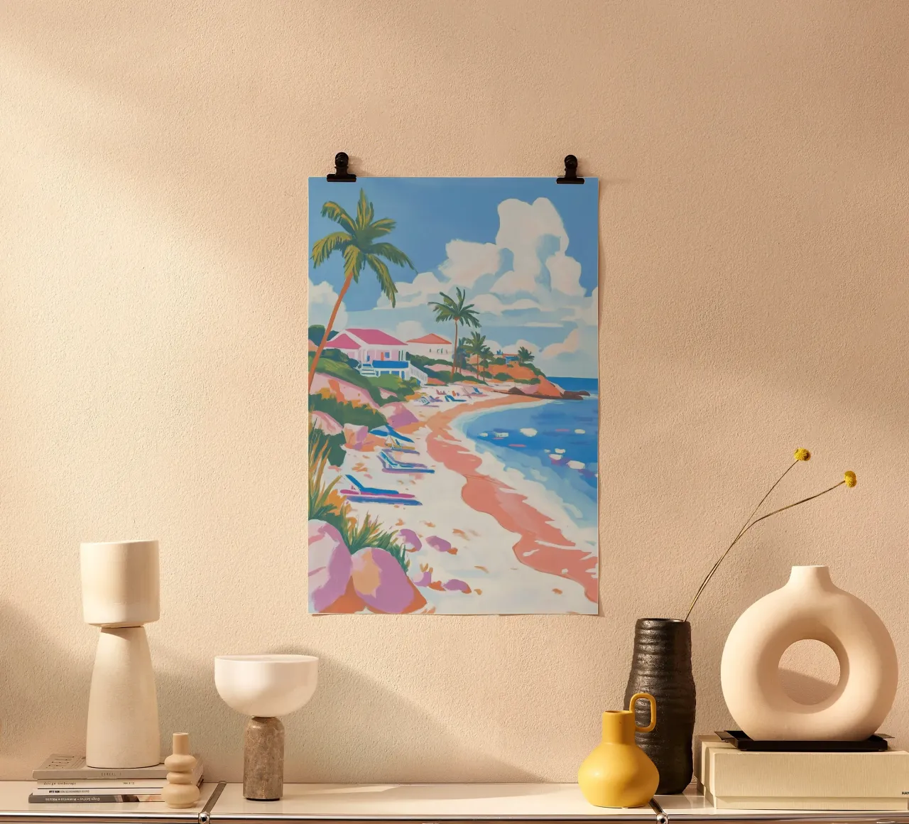 landscape curve beach poster da firmana