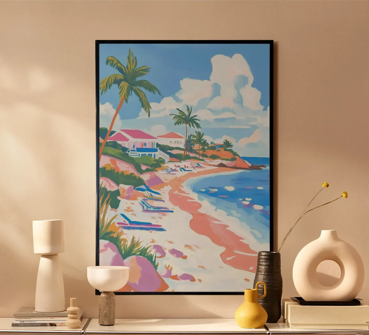 landscape curve beach poster da firmana