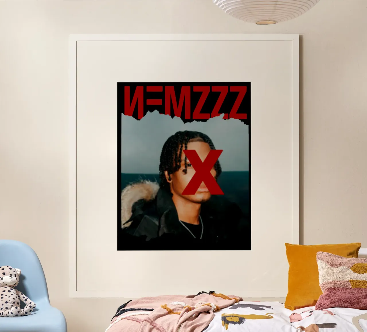 Maglietta Nemzzz - Crack Style Classic poster con telaio in legno da altoquerecords_ve