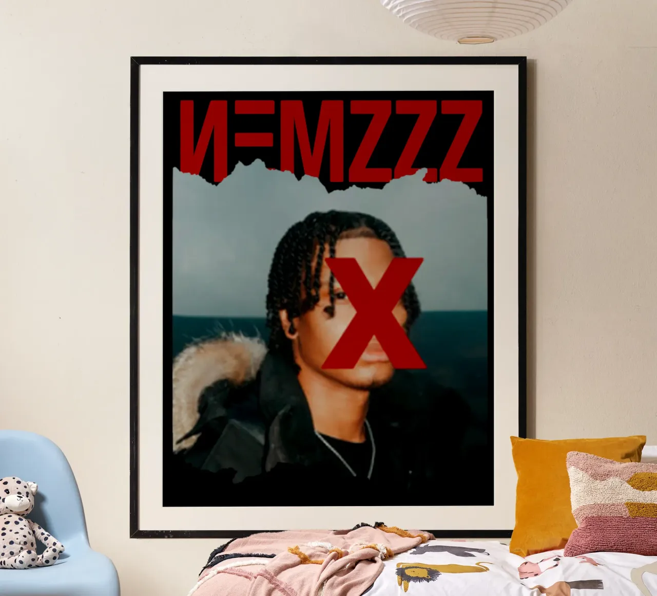 Maglietta Nemzzz - Crack Style Classic poster con telaio in legno da altoquerecords_ve