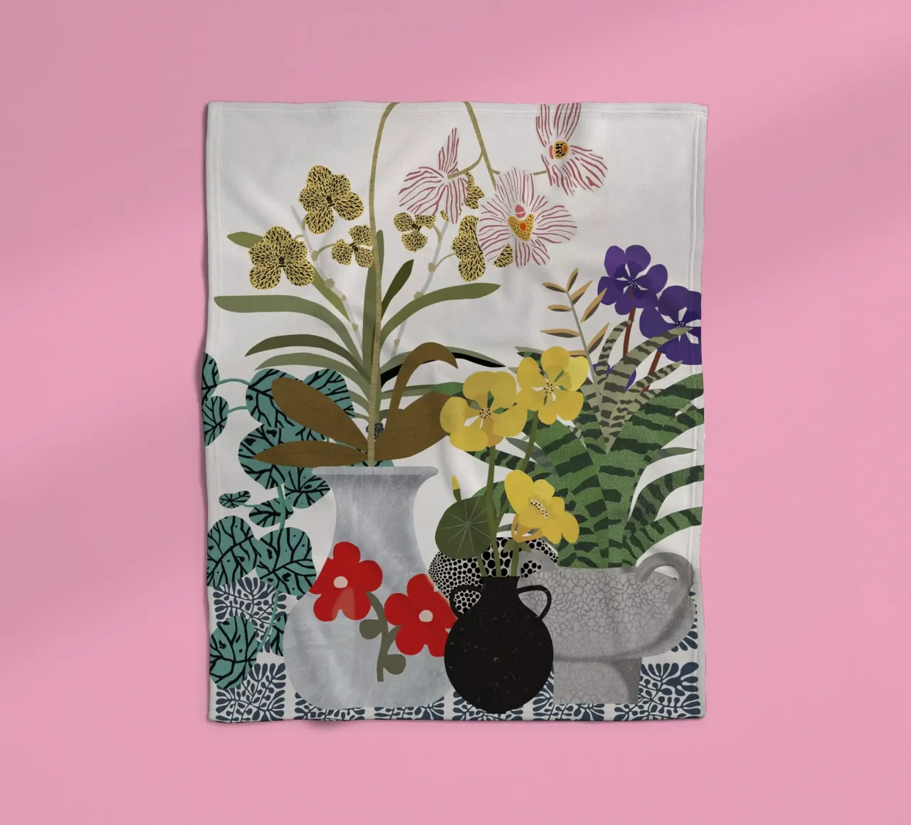 Fiori esotici coperta in pile da Asha Designs