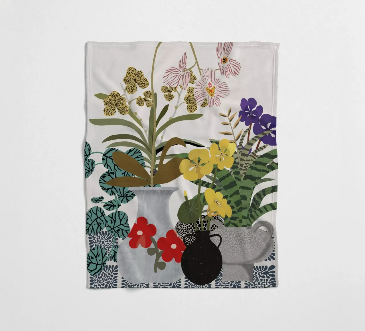 Fiori esotici coperta in pile da Asha Designs