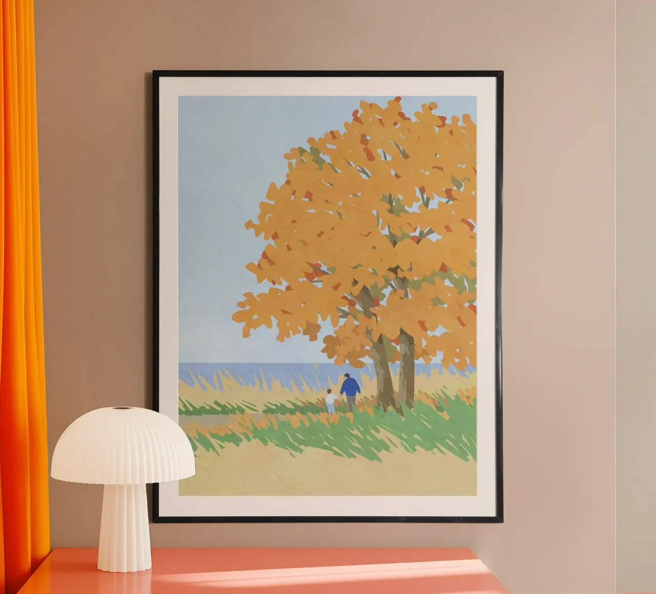 dad and sun in autumn afternoon poster da firmana