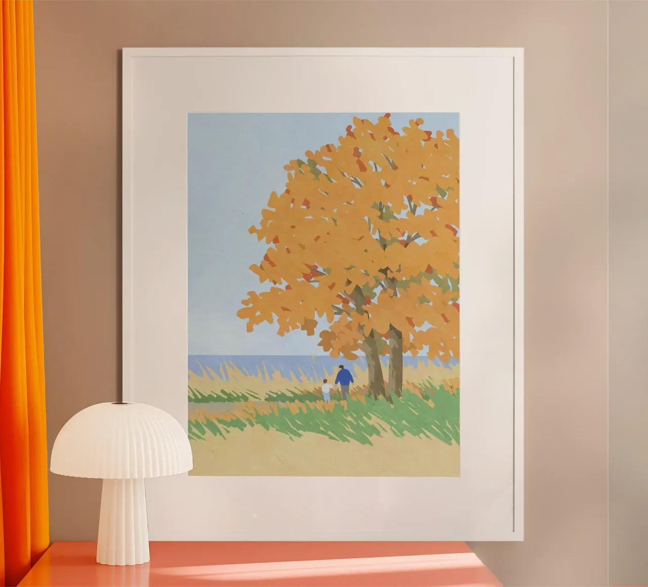 dad and sun in autumn afternoon poster da firmana