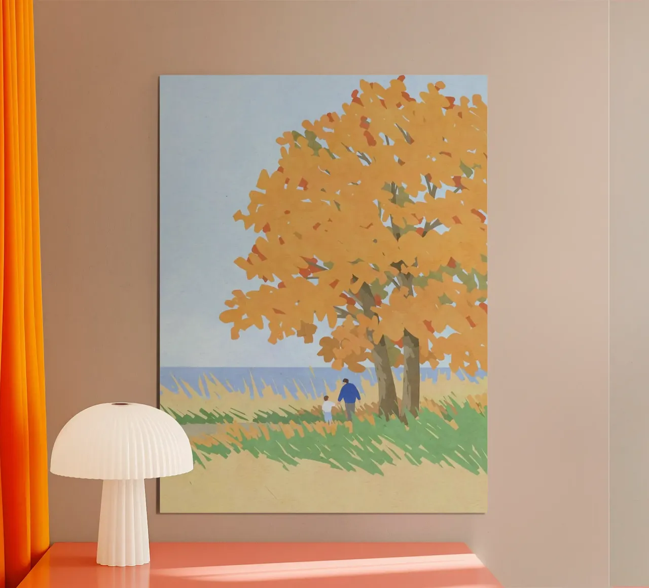 dad and sun in autumn afternoon poster da firmana