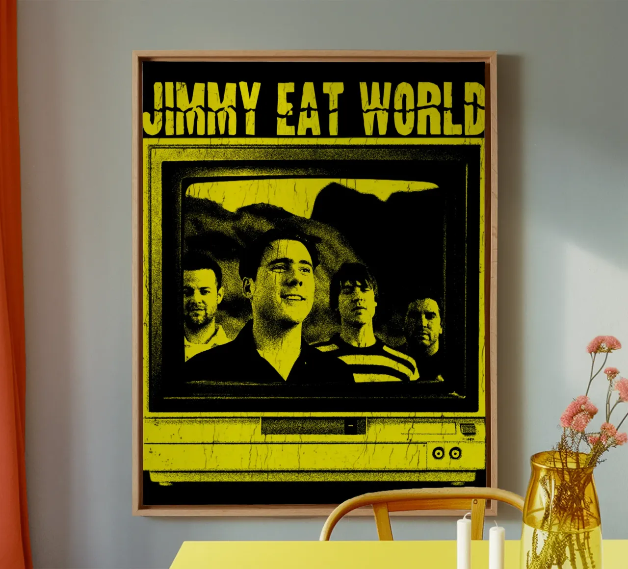 grunge style Jimmy eat world canvas with Floater frame by igoshdesigns