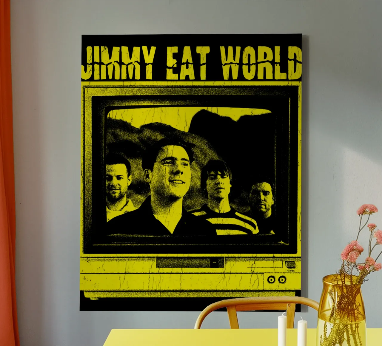 grunge style Jimmy eat world canvas with Floater frame by igoshdesigns