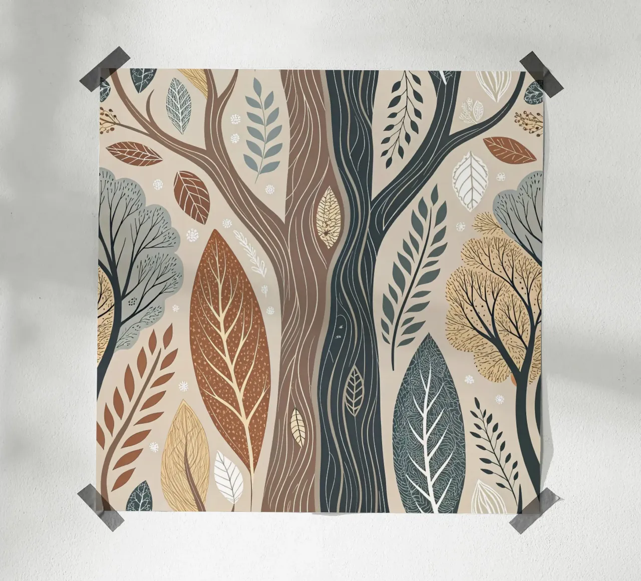 Fantaisie forestière automnale poster avec cadre en plastique de Artistic-shop