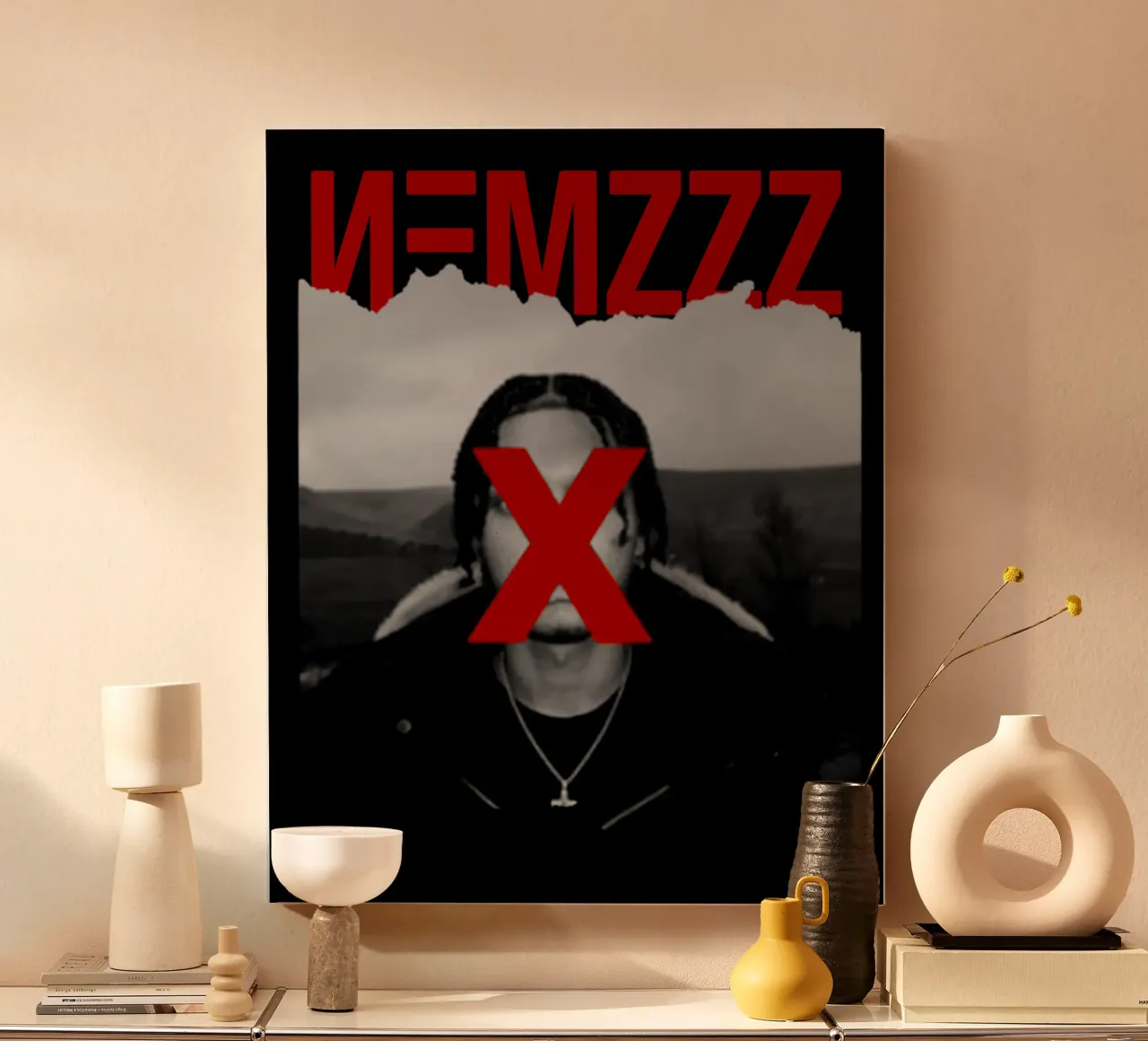Maglietta Nemzzz- X Sign Essential tela con Cornice a cassetta da altoquerecords_ve