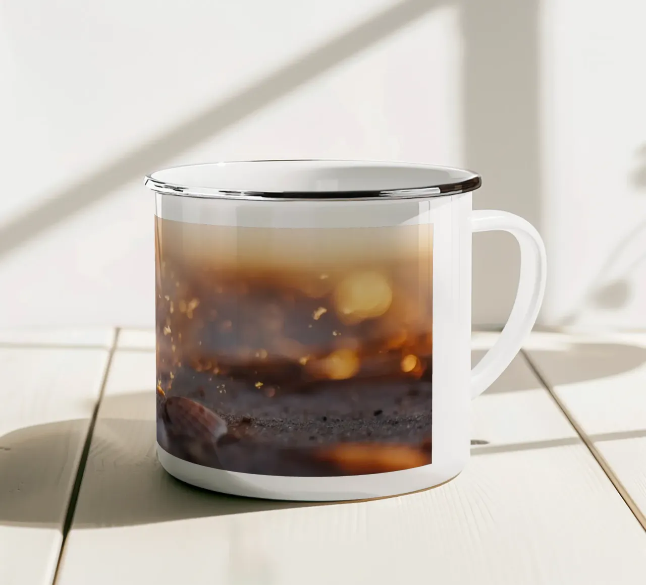 Bokeh Beach No 02 emaille mok van treechild
