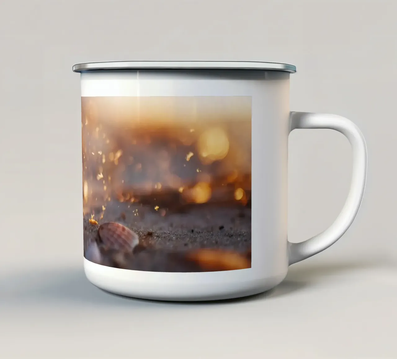 Bokeh Beach No 02 emaille mok van treechild