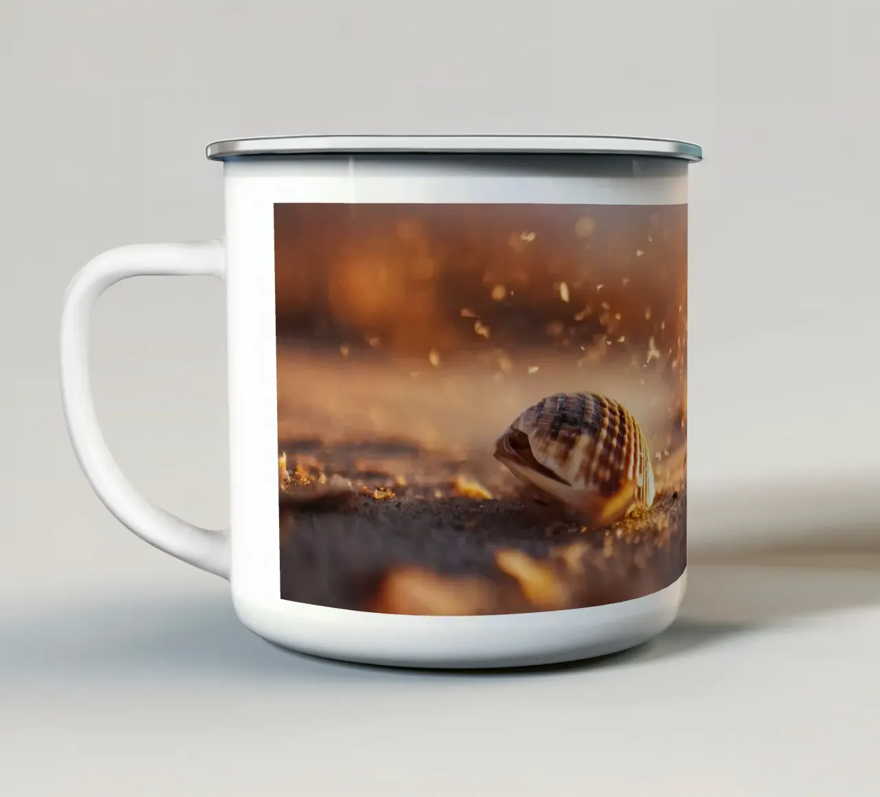 Bokeh Beach No 02 emaille mok van treechild