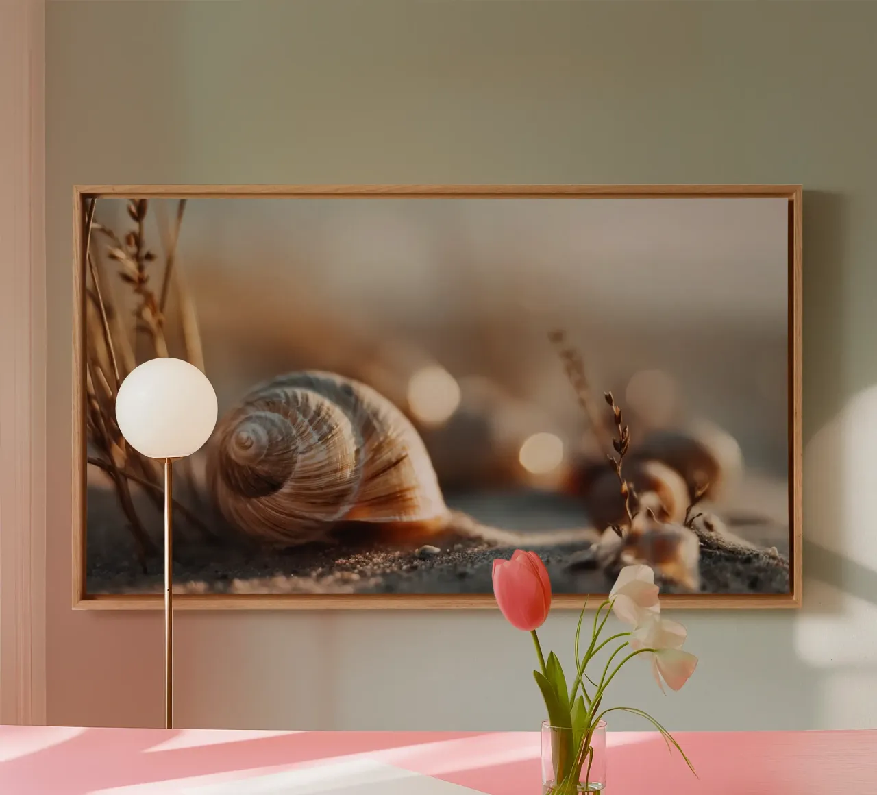 Bokeh Beach No 03 tela con Cornice a cassetta da treechild