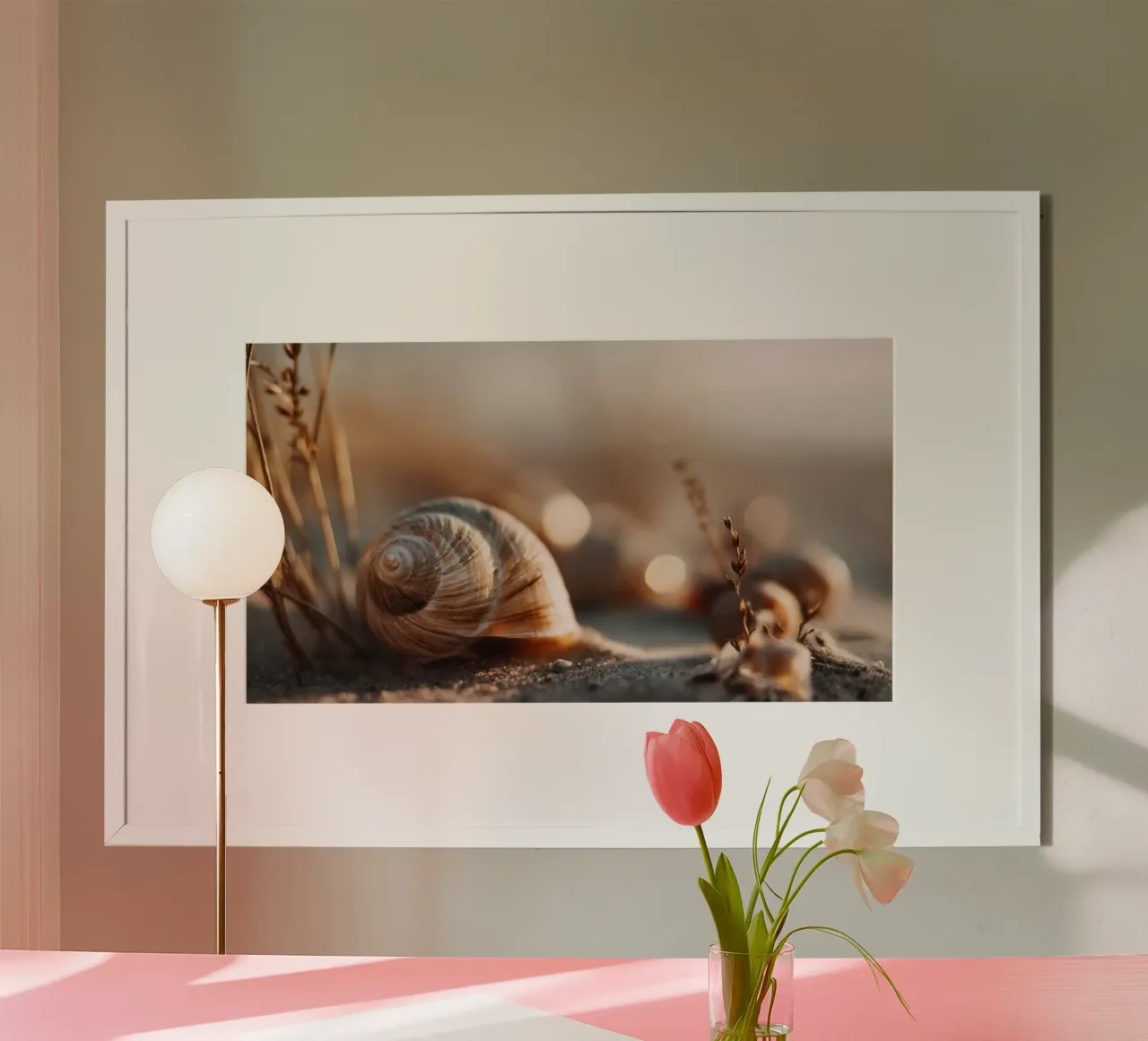 Bokeh Beach No 03 poster con telaio in alluminio da treechild