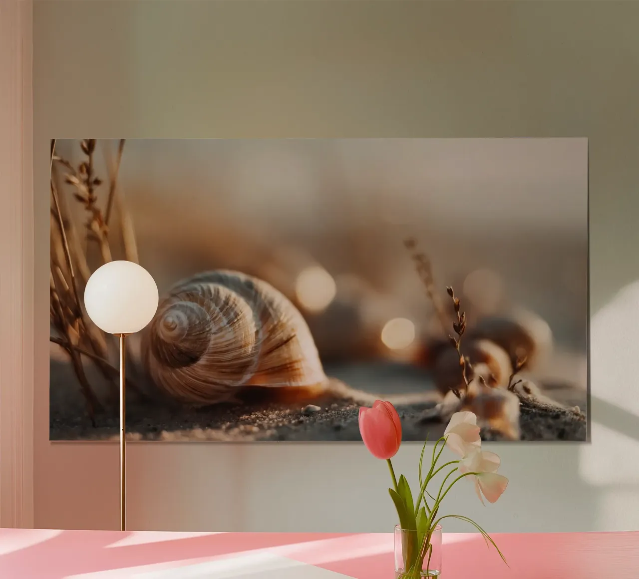 Bokeh Beach No 03 poster con telaio in alluminio da treechild