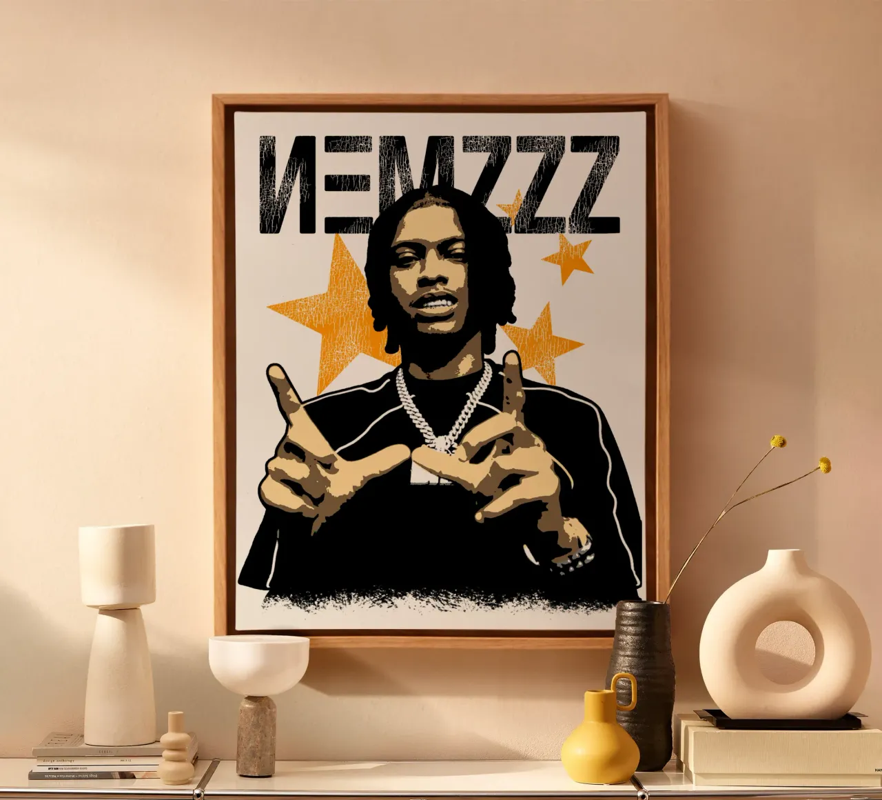 Maglietta Nemzzz stile classico tela con Cornice a cassetta da altoquerecords_ve