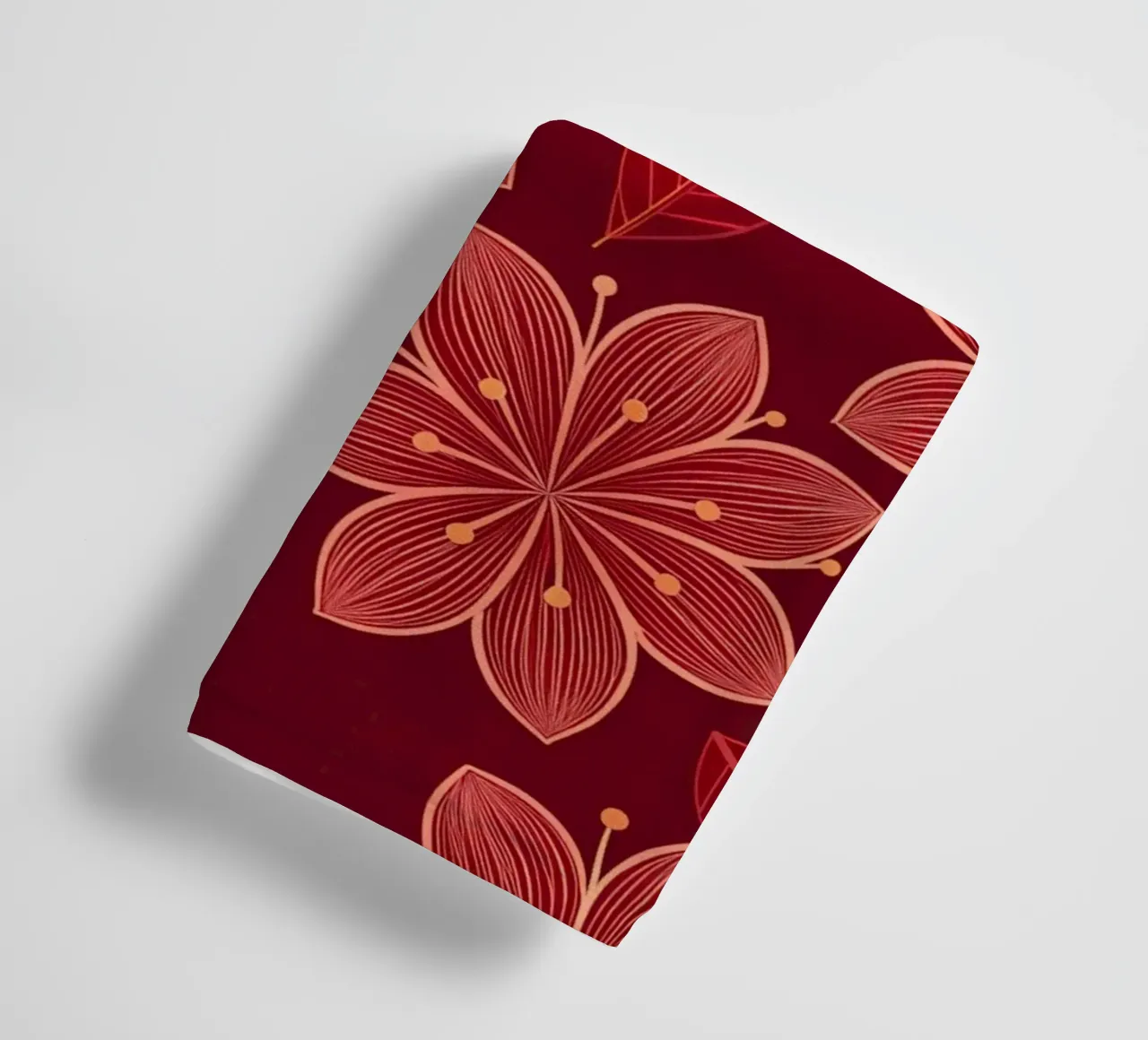 Ruby Red & Gold Floral Blossom Seamless Pattern towel by Artistic-shop