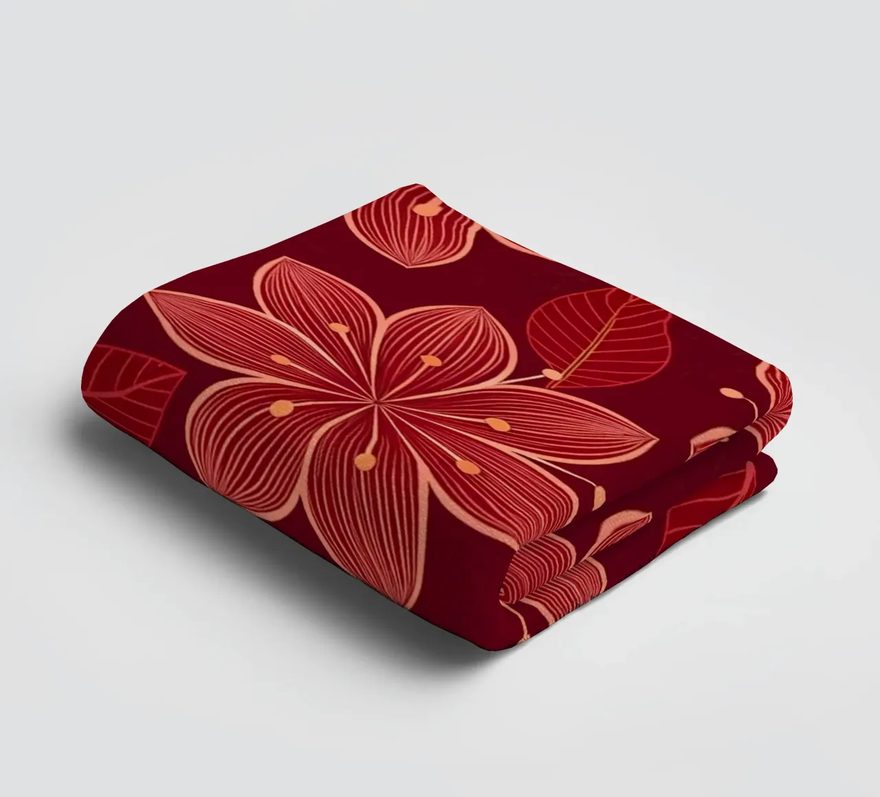 Ruby Red & Gold Floral Blossom Seamless Pattern towel by Artistic-shop