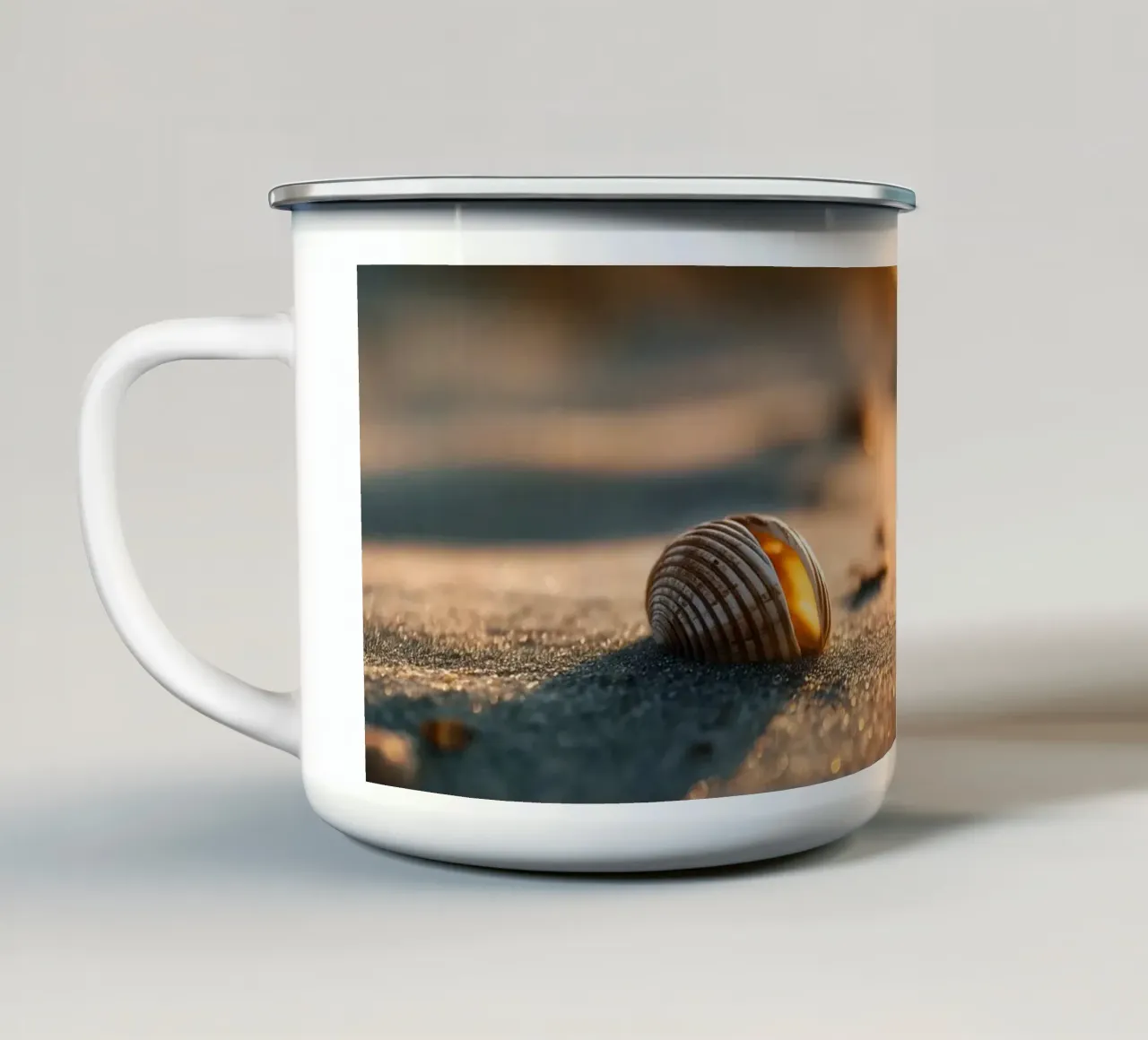 Bokeh Beach No 04 tazza in smalto da treechild