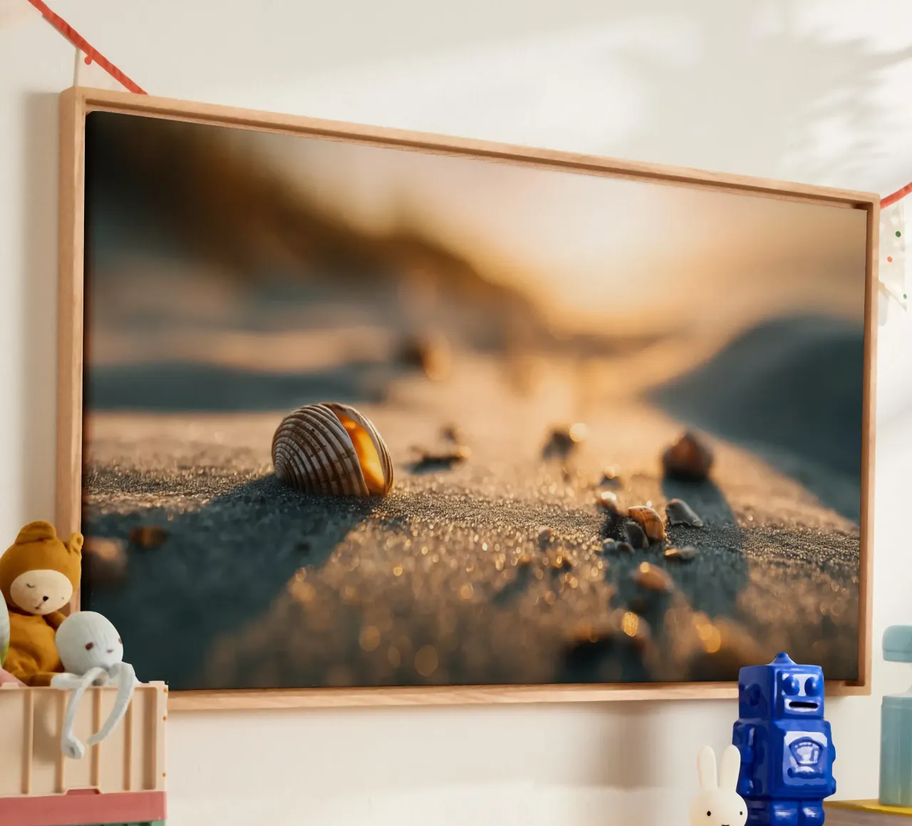 Bokeh Beach No 04 tela con Cornice a cassetta da treechild