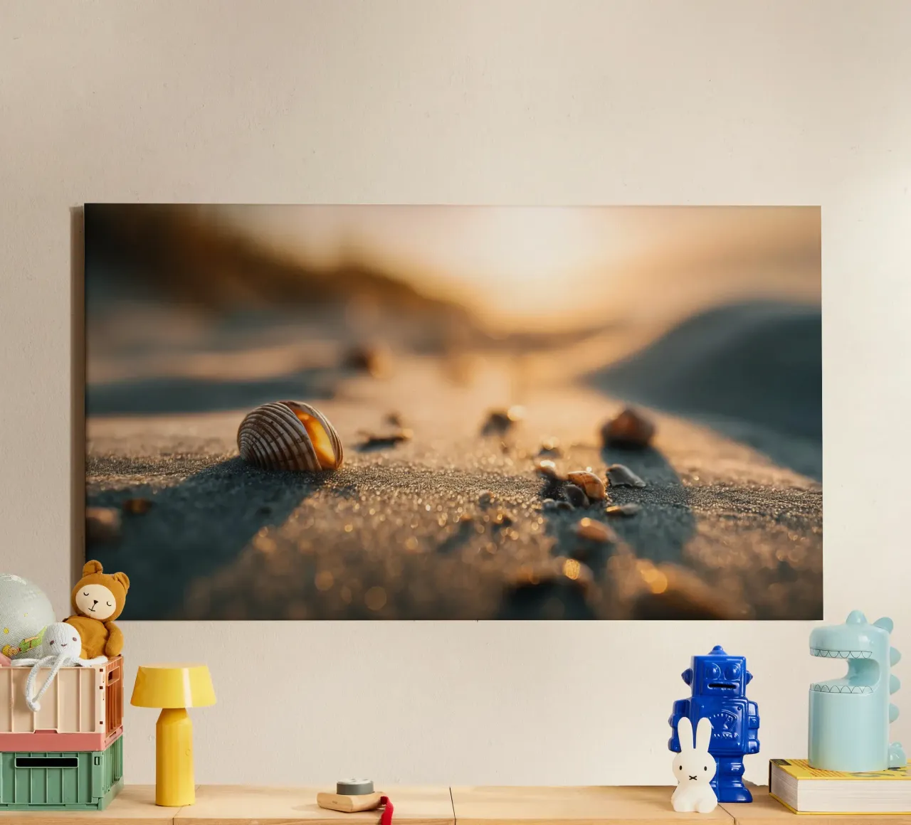 Bokeh Beach No 04 tela con Cornice a cassetta da treechild