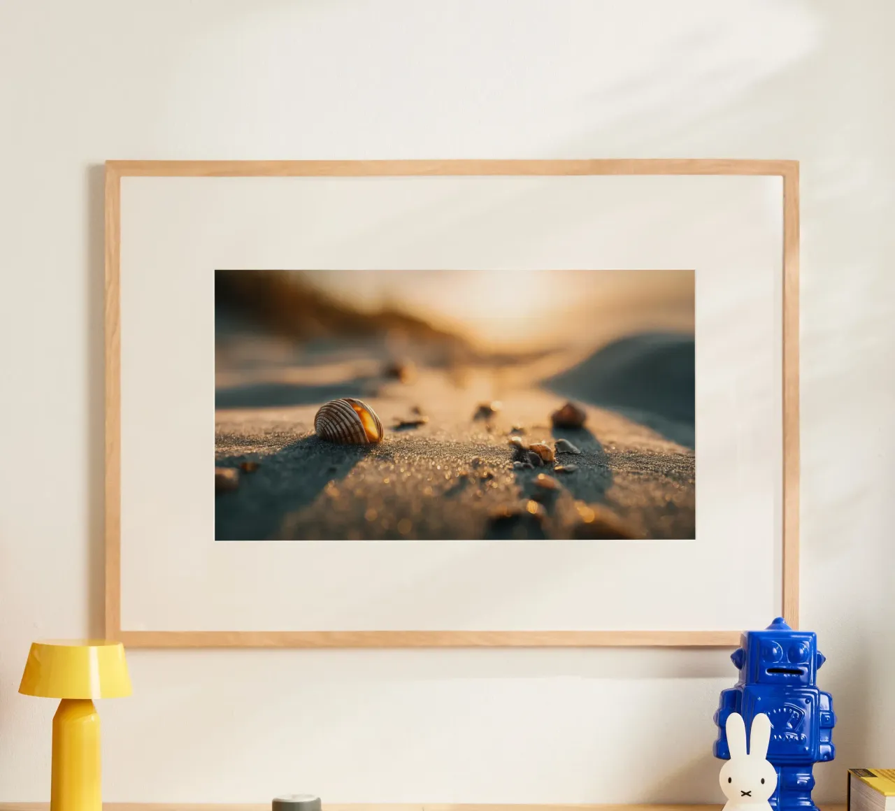Bokeh Beach No 04 poster con telaio in alluminio da treechild