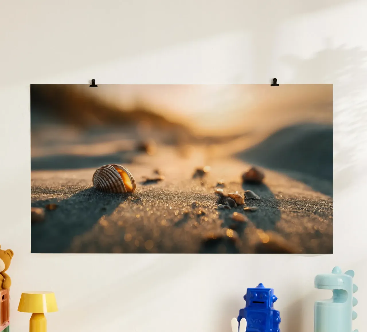 Bokeh Beach No 04 poster con telaio in alluminio da treechild
