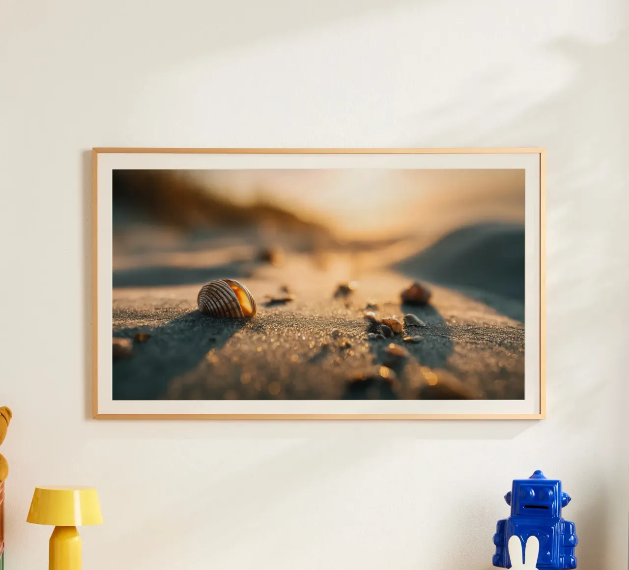 Bokeh Beach No 04 poster con telaio in alluminio da treechild