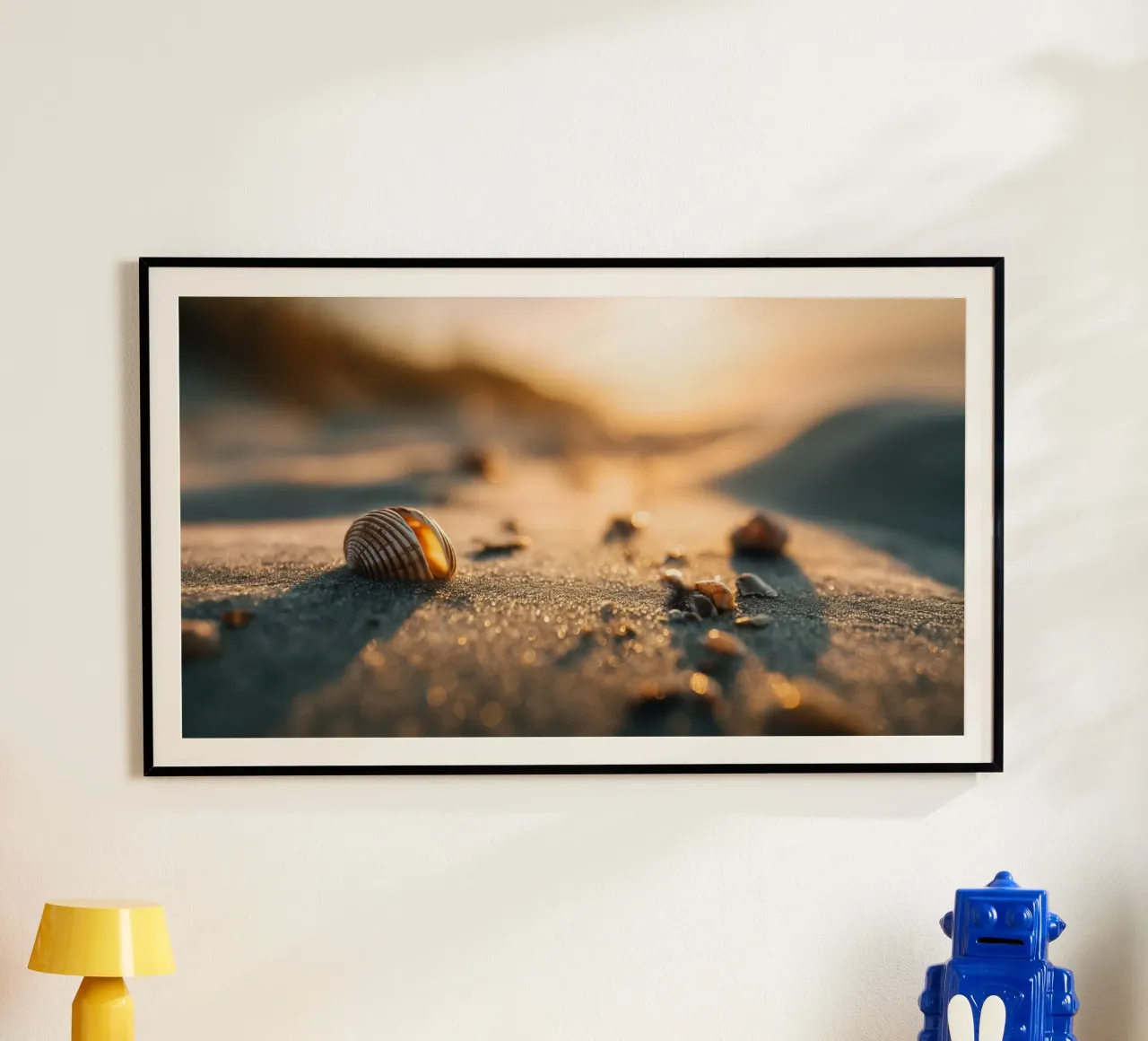 Bokeh Beach No 04 poster con telaio in alluminio da treechild