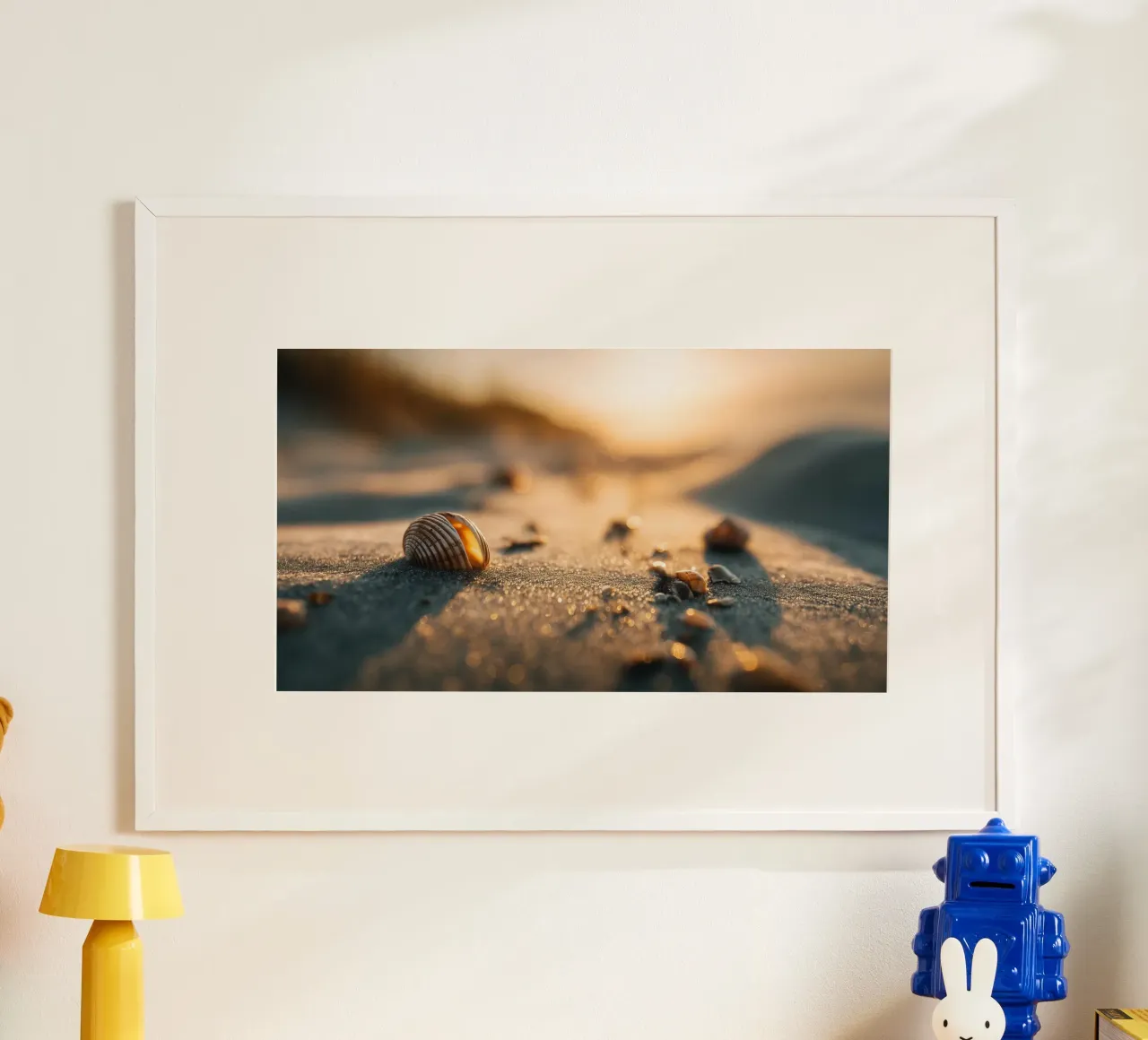 Bokeh Beach No 04 poster con telaio in alluminio da treechild