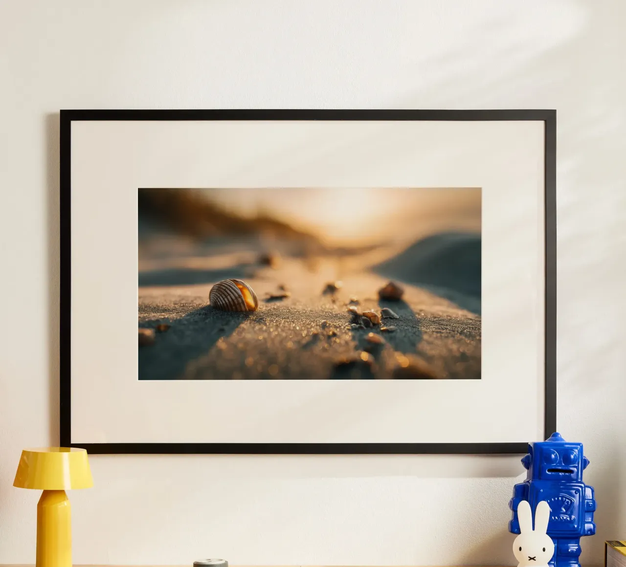 Bokeh Beach No 04 poster con telaio in alluminio da treechild